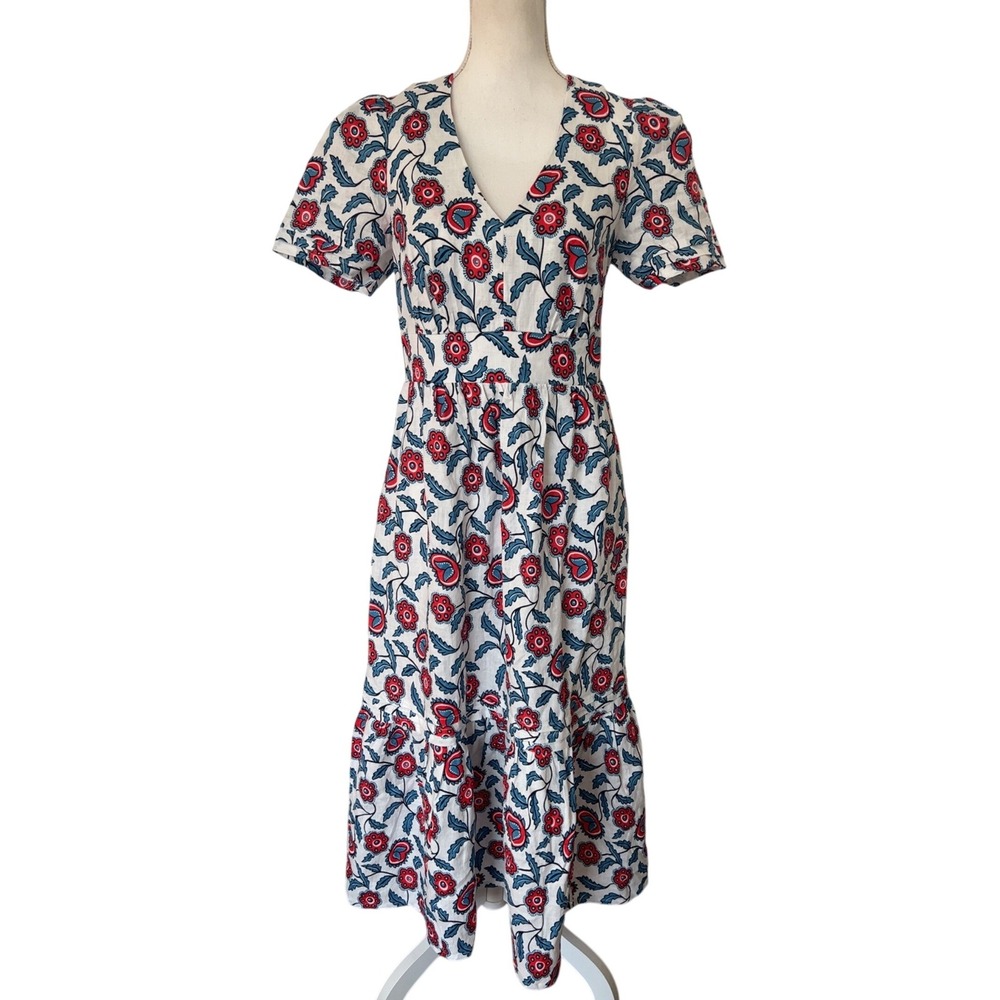 NWT Boden Eve 100% Linen Midi Dress SZ: 4R